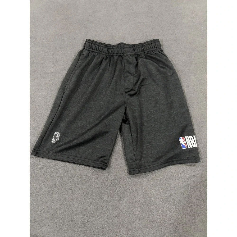 NBA Basketball Shorts Boys (14-16) Heather Gray Logo Pockets Drawstring Running